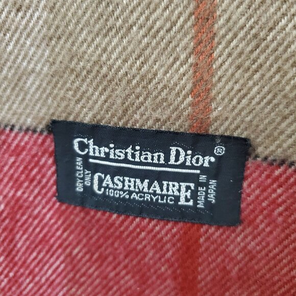 Christian Dior vintage cashmaire fall plaid scarf - Picture 3 of 7